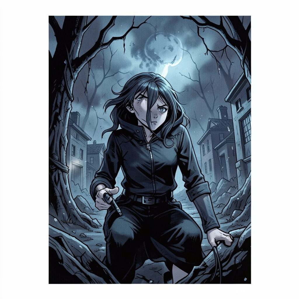 A comic book cover with cool blue-gray hues and an eerie, atmospheric composition suggesting suspense
